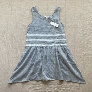 Simply Noelle Grey Lace Striped Summer Dress
